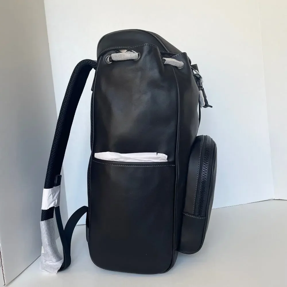 Coach Racer Backpack CU112 Large Black Calf Leather Laptop Bag